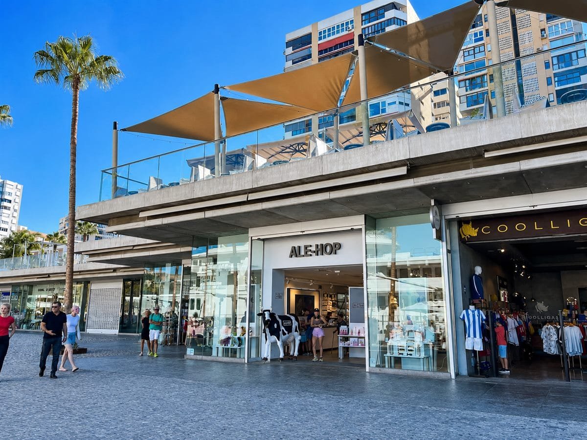 Tienda Ale-Hop en Málaga con sistema centralizado de climatización y ventilación instalado por ITAFE · interior retail con HVAC dimensionado para alta rotación de clientes